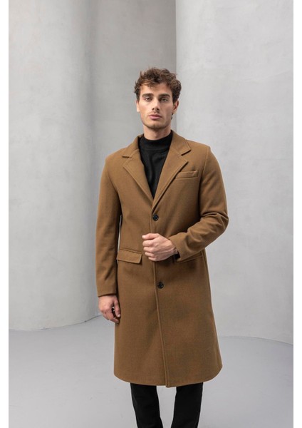 Visconti Kaşe Kumaş Fileto Cepli Uzun Erkek Kaban - Camel fiyatları