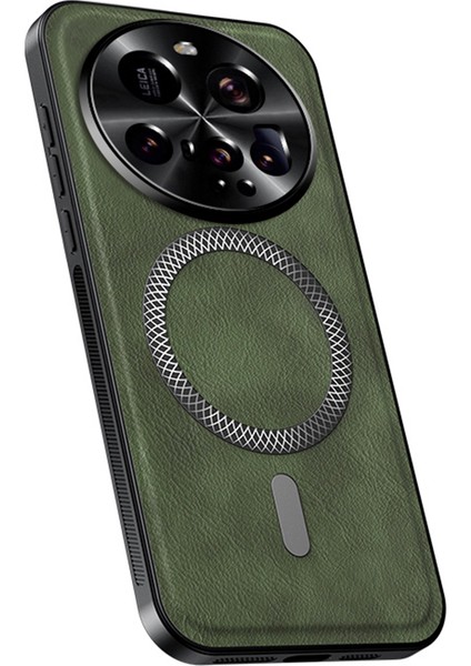 Xiaomi 15 Ultra Magsafe Pu Tpu Pc Telefon Arka Kapağı ve Metal Lens Çerçevesi ile Uyumlu (Yurt Dışından)