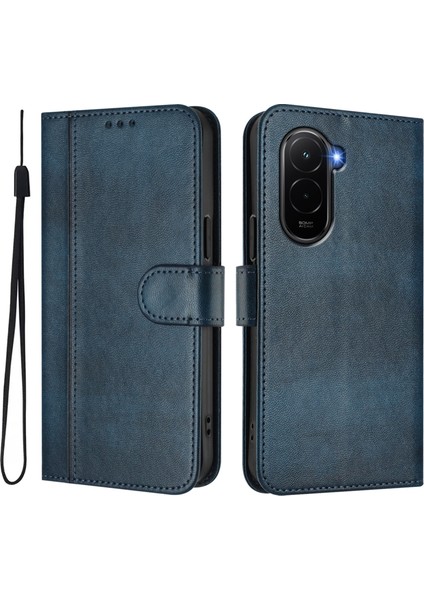 Xiaomi Poco M7 Plus 5gs Cüzdan Standı Retro Doku Deri Telefon Kılıfı ve Kordonu (Yurt Dışından)