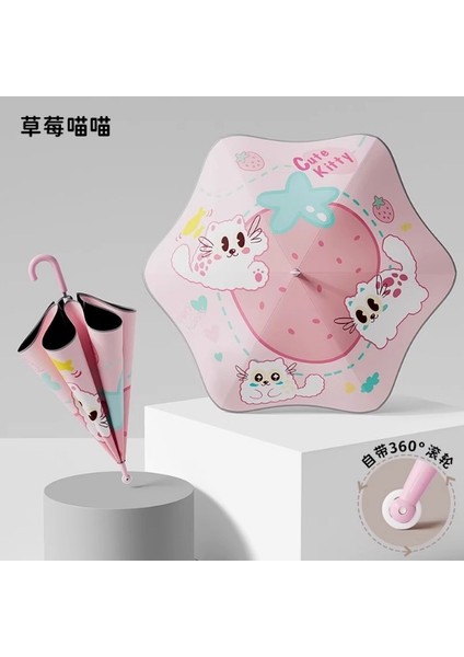 Sevimli Karikatür Tarzı Öğrenci Şemsiyesi (Yurt Dışından)