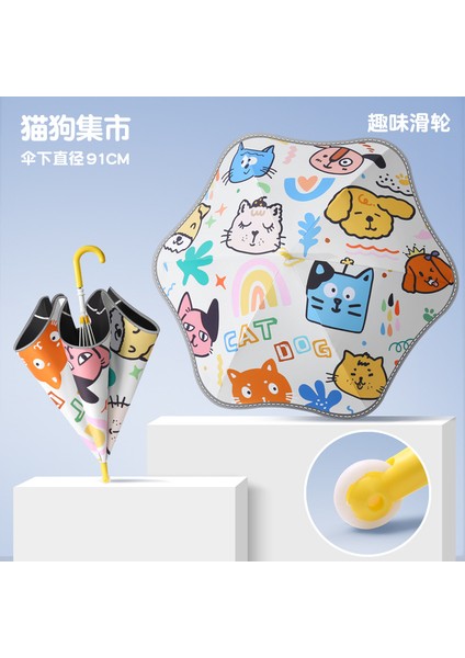 Sevimli Karikatür Tarzı Öğrenci Şemsiyesi (Yurt Dışından)