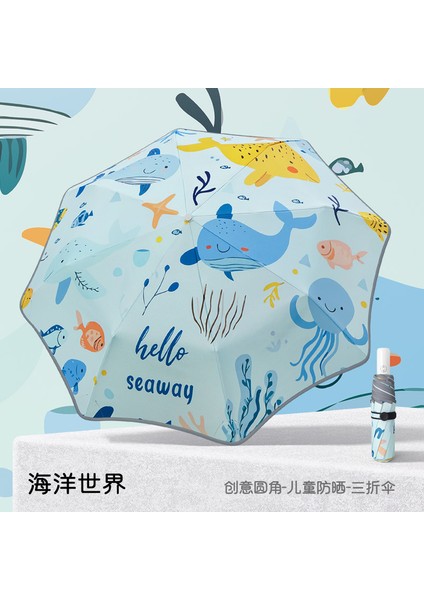 Sevimli Karikatür Tarzı Öğrenci Şemsiyesi (Yurt Dışından)