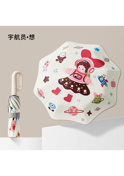 Sevimli Karikatür Tarzı Öğrenci Şemsiyesi (Yurt Dışından)