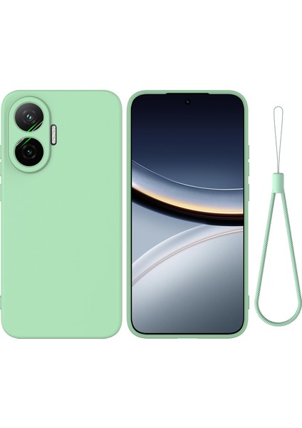 Xiaomi Poco F7 5g Sıvı Silikon Kılıf Telefon Arka Kapağı El Kayışı ile (Yurt Dışından)