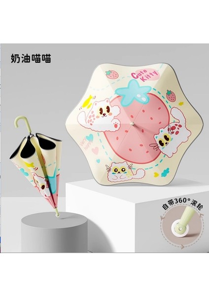 Sevimli Karikatür Tarzı Öğrenci Şemsiyesi (Yurt Dışından)