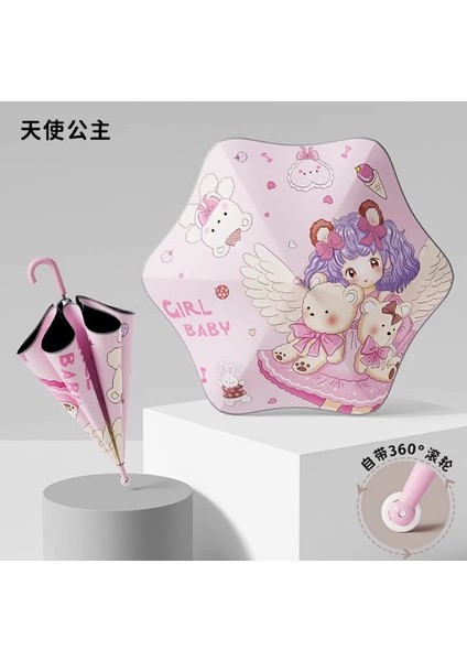 Sevimli Karikatür Tarzı Öğrenci Şemsiyesi (Yurt Dışından)