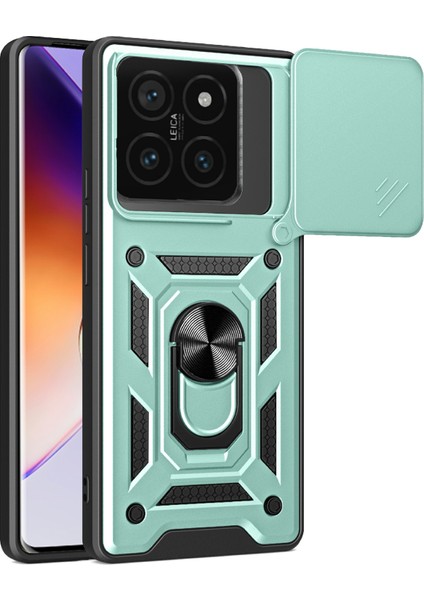 Xiaomi 14T Pro Kickstand Pc + Kamera Lens Kaydırıcılı Tpu Telefon Kılıfı (Yurt Dışından)