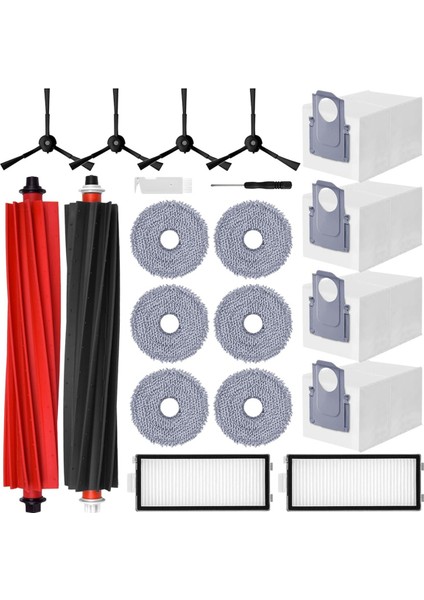 Roborock Q Revo Master Ana Yan Fırçalar Hepa Filtreleri Mop Bez Tuz Torbaları Robot Vakum Süpürge Parçaları (Yurt Dışından)