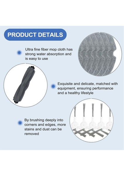 Dream D10 Için Yedek Parçalar Plus Gen 2 RLD32GD Robot Vakum Aksesuarları Ana Yan Fırça Filtre Mop Rag Toz Çanta (Yurt Dışından) fiyatları