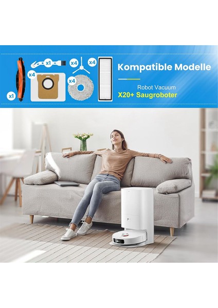 Xiaomi Robot Vakum X20+ Robot Vakum Süpürge Ana Yan Fırça Hepa Filtre Mop Bez Tuz Torbaları Yedek Parçalar (Yurt Dışından) fiyatları