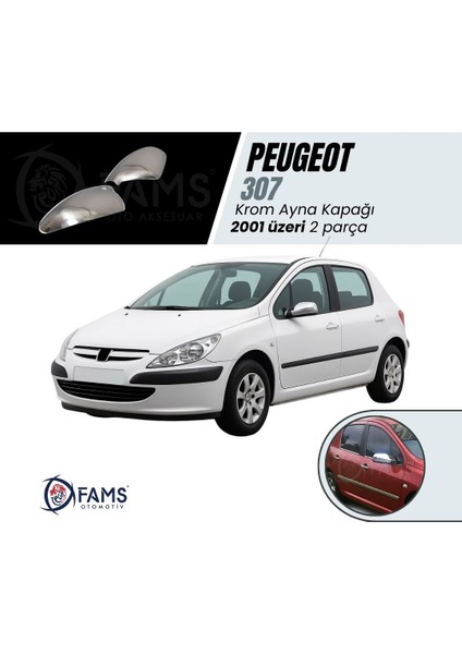 Peugeot 307 Krom Ayna Kapağı 2 Prç. 2001 Üzeri P. Çelik
