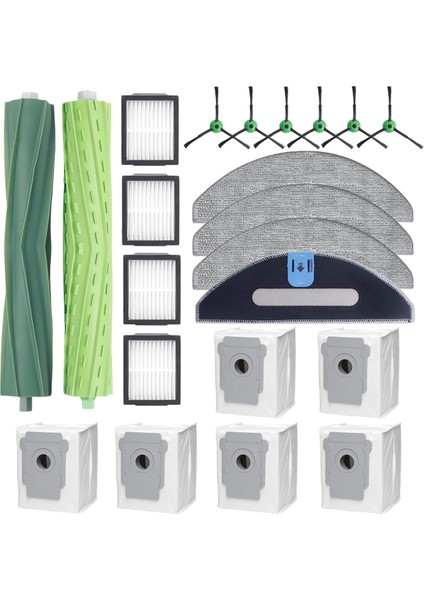 Irobot Roomba I5, I5+ J5, J5+ Vakum Aksesuarları Kiti, Kauçuk Fırçalar, Hepa Filtreleri Paspas Pedleri Için Yedek Parçalar (Yurt Dışından)