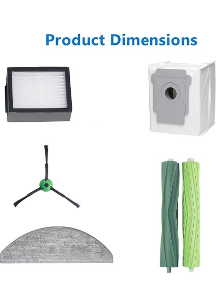 Irobot Roomba I5, I5+ J5, J5+ Vakum Aksesuarları Kiti, Kauçuk Fırçalar, Hepa Filtreleri Paspas Pedleri Için Yedek Parçalar (Yurt Dışından) modelleri