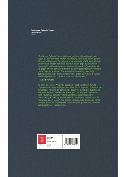 Toplumsal Eylemin Yapısı (2 Cilt) - Talcott Parsons modelleri