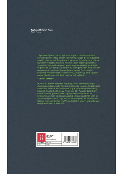 Toplumsal Eylemin Yapısı (2 Cilt) - Talcott Parsons indirimleri