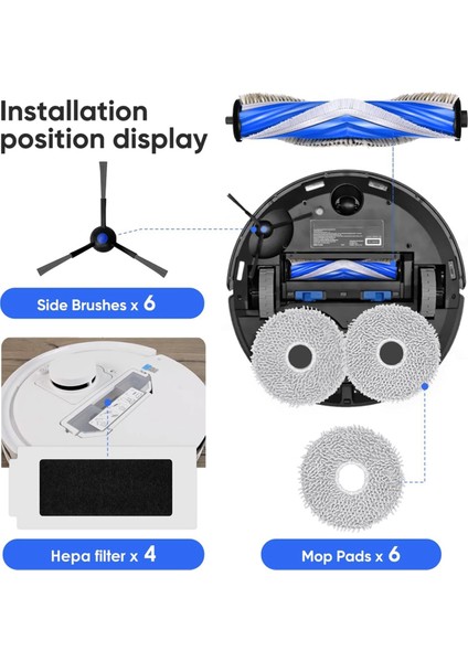 Ecovacs Deebot T30S Robot Vacum Seğerleri Ana Yan Fırça Hepa Filtre Mop Bez Torbaları Yedek Parçalar (Yurt Dışından) modelleri