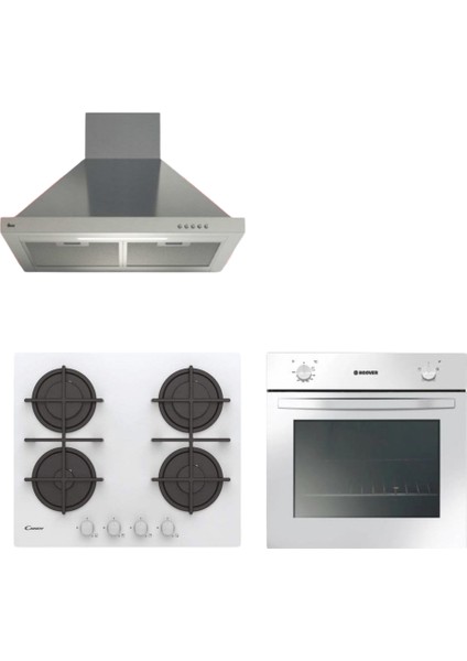 & Candy Nerotta Ankastre Set ( HON100W Beyaz + CVG6WW + HCH6MXTK Inox )