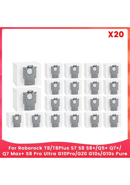 Roborock T8/T8PLUS S7 S8 S8+/q5+ Q7+/q7 Max+ S8 Pro Ultra G10PRO/G20 G10S/G10S Saf Vakum Parçaları 20 Pcs (Yurt Dışından)