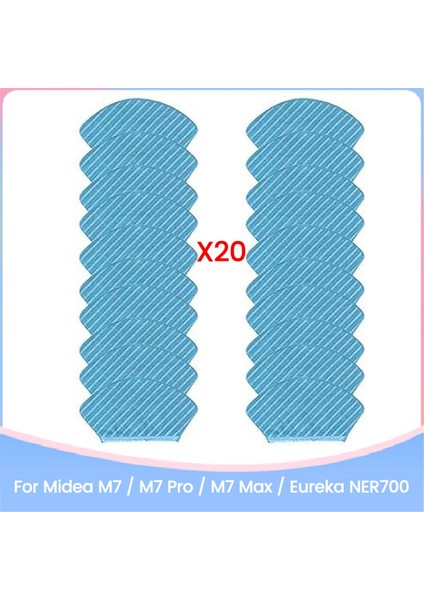20PCS Mıdea M7 / M7 Pro / Eureka NER700 Robot Vakum Aksesuarları Yedek Yıkanabilir Mop Rags Için (Yurt Dışından)
