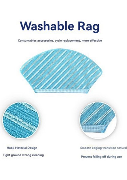 20PCS Mıdea M7 / M7 Pro / Eureka NER700 Robot Vakum Aksesuarları Yedek Yıkanabilir Mop Rags Için (Yurt Dışından) fiyatları