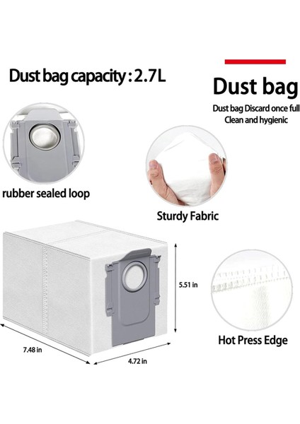 Roborock Qrevo Curv / P20 Pro Vakum Parçaları Için Ana Silindir Yan Fırça Hepa Filtre Mop Bez Toz Çanta Aksesuarları (Yurt Dışından) modelleri