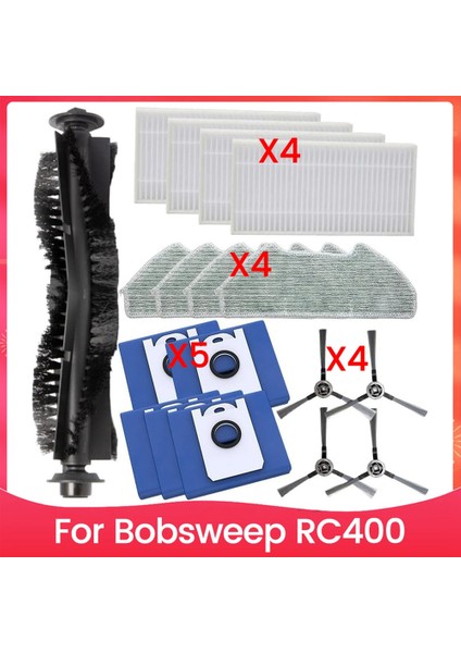 18PCS Elektrikli Süpürge Fırça Toz Çanta Filtresi ve Mop Bobsweep RC400 Vakum Süpürge Yedek Parçaları (Yurt Dışından)