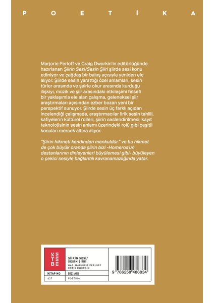 Şiirin Sesi - Sesin Şiiri - Marjorie Perloff/Craig Dworkin fiyatları