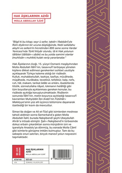 Hak Âşıklarının Azığı - Molla Abdullah İlâhî fiyatları