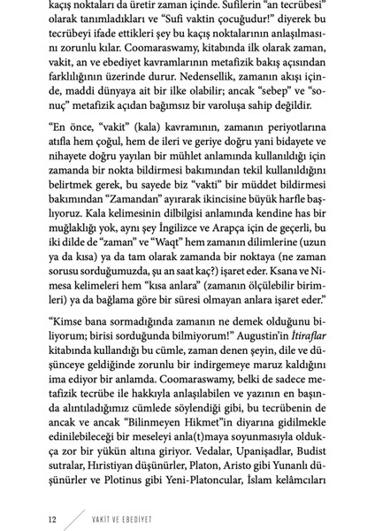 Vakit ve Ebediyet - Ananda K. Coomaraswamy