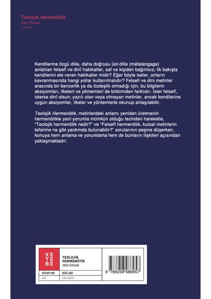 Teolojik Hermenötik - Zeki Özcan fiyatları