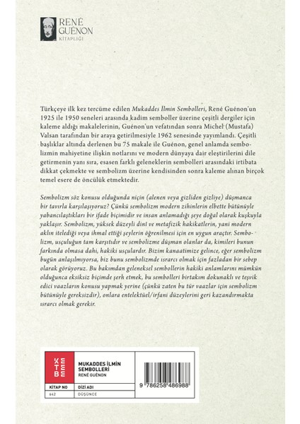 Mukaddes İlmin Sembolleri - Rene Guenon fiyatları