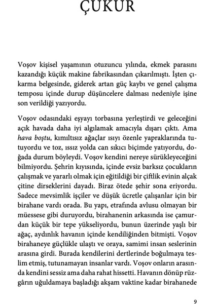 Çukur - Andrey Platonov modelleri