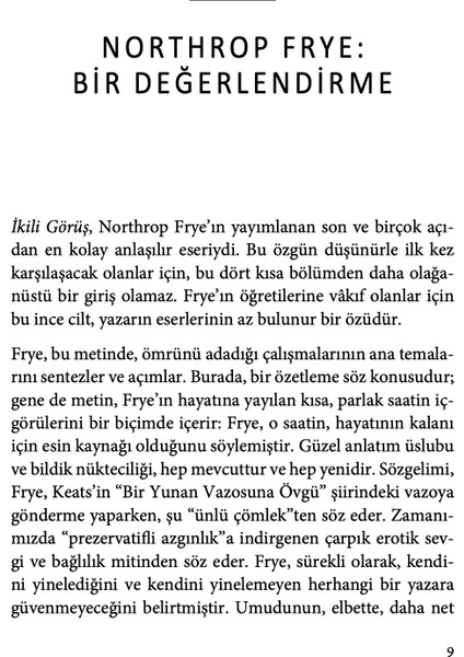 İkili Görüş - Northrop Frye
