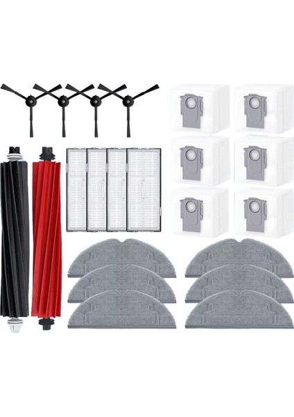 Roborock S8 Pro Ultra Robot Için Vakum Süpürge Yedek Parçalar Ana Yan Fırça Paspası Pad Hepa Filtre Toz Çantası Aksesuarları (Yurt Dışından)