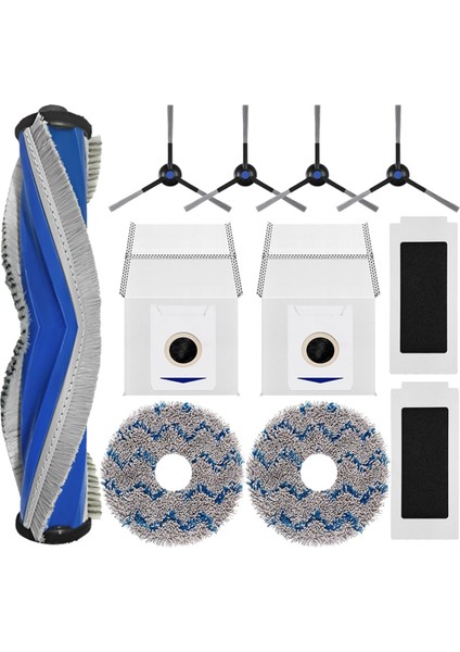 Yedı M12 Pro+ Vakum Süpürge Yedek Parça Kitleri, Ön Anta Kılıf Silindir Fırçası Yan Fırçalar Paspas Toz Torbası Için Yedek Parçalar (Yurt Dışından)