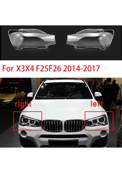 Araba Ön Far Kapağı Abajur Lambası Kabuk Far Farlar Lens Kapağı Bmw X3 X4 F25 F26 2014-2017 Sağ (Yurt Dışından) fiyatları