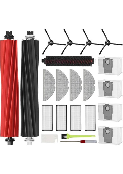 Roborock S8 Pro Uitra Için Robot Vakum Süpürücü Ana Yan Fırçalar Hepa Filtre Mop Bez Tuz Torbaları Yedek Parçalar (Yurt Dışından)