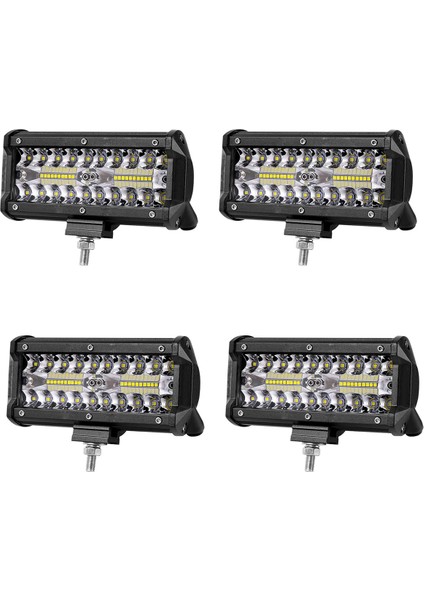4x 7 Inç 120W Combo LED Ilight Barlar Iş Için Spot Taşkın Kirişini Sürüş Offroad Tekne Araba Traktör Kamyonu 4x4 Suv Atv 12V 24V (Yurt Dışından)