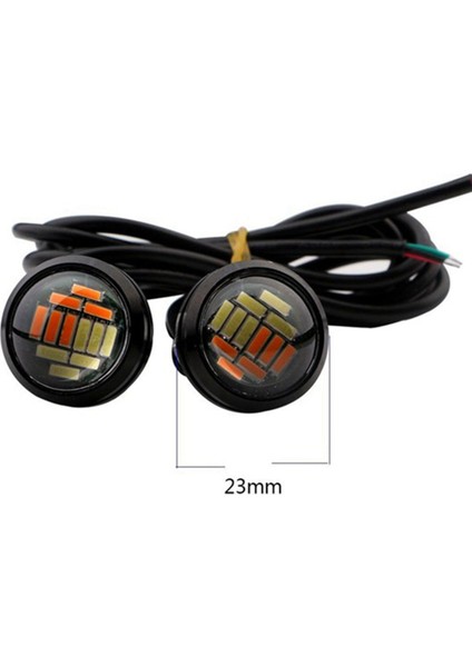 60 Pcs 12V 23MM Çift Renk Geçiş 4014 Smd 12 LED Drl Eagle Göz Gündüz Işık Motor Dönüşü Işıkları (Yurt Dışından) fırsatları