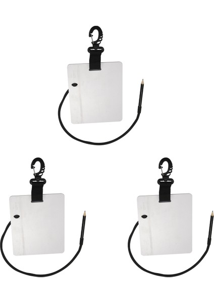 3x Dalış Sualtı Yazma Kayrak Dalış Wordpad Dişli Tahtası, Su Sporları Dalış Yüzme Için Döner Klips ve Kurşun Kalem ile (Yurt Dışından)