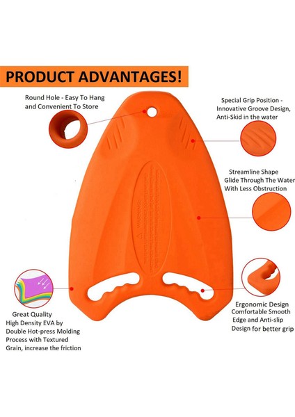 3x Turuncu Yüzme Kurulu Eva Arka Şamandıra Kickboard Güvenli Eğitim Yardım Plakası Yetişkin Çocuklar Için Sörf Suyu Yüzme Havuzu (Yurt Dışından) fiyatları