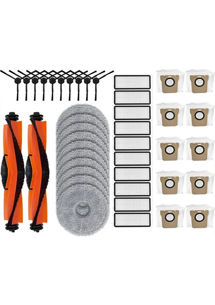 Dreame Bot L20 Ultra / X20 Pro Robot Vakumları Ana Yan Fırça Hepa Filtre Mop Bezleri Toz Çantası Yedek Parça Aksesuarları (Yurt Dışından)