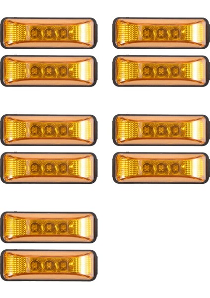 10PCS 24V 3.9inch 3 LED Kamyon Römorku Amber Işık Ön LED Yan Işaretçi Işıkları Açıklama Göstergesi Lamba Su Geçirmez (Yurt Dışından)