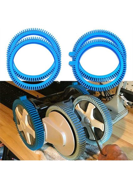 2pcs/set 896584000-143 Süper Kamarlı Mavi Ön Lastik Kiti 2x 4x Basınçlı Tekerlekler Havuz Temizleyicisi Için Phoenix Için (Yurt Dışından) modelleri
