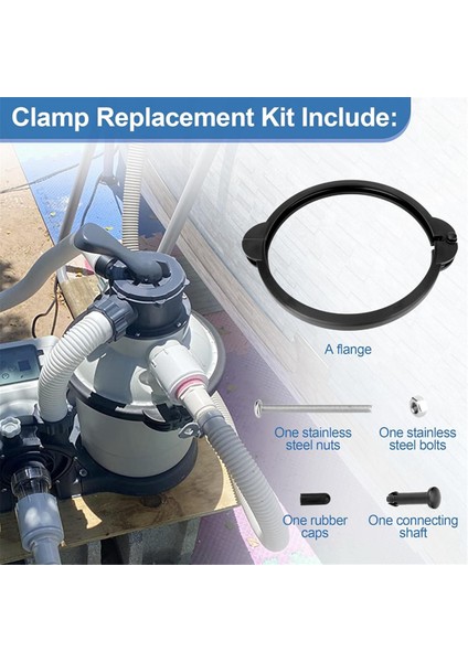 SF90110-1 Havuz Filtre Kelepçesi Intex 10 Inç Kum Filtre Pompası, Kum Filtre Valfi Kelepçesi Kum Filtre Değiştirme (Yurt Dışından) indirimleri