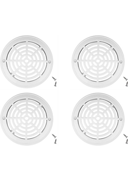4pcs 8 Inç Havuz Ana Drenaj Kapağı Üst Izgara Alt Montaj Plakaları Beyaz Yedek Havuz Drenaj Kapağı (Yurt Dışından)