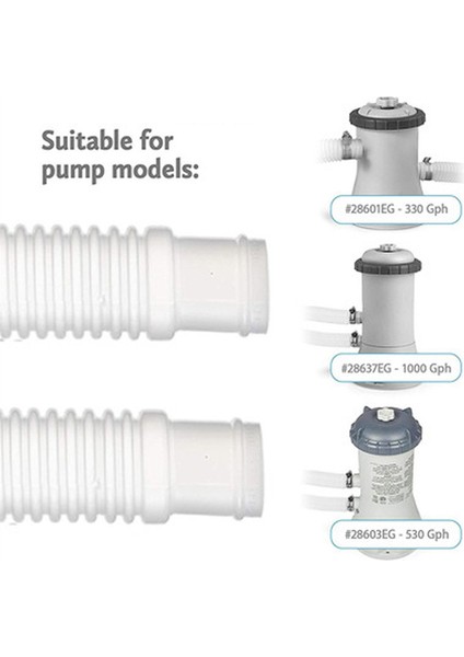 Çapın Kurulumu Kolay Aksesuar Havuz Pompası Değiştirme Hortumu - Intex Modelleri Için 59INCH Uzun 300/330/530/1000 (Yurt Dışından) fırsatları