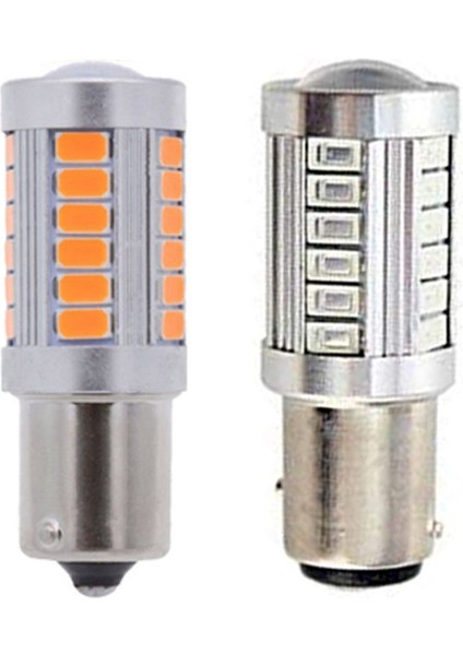 4pcs Amber 1156PY BAU15S PY21W LED 33SMD Araç Kayası Fren Ters Sinyal Ampul Y &amp; 4pcs Kırmızı 1157 P21/5W BAY15D (Yurt Dışından) fiyatları
