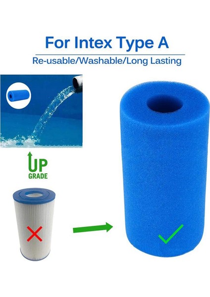 2x Yüzme Havuzu Filtre Kartı Sünger Intex H Tip H Filtre Yeniden Kullanılabilir Yüzme Havuzu Için Yeniden Kullanılabilir Kartuş (Yurt Dışından) indirimleri
