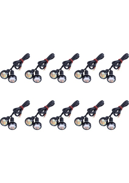 20 Pcs 12V 23MM Çift Renk Geçiş 4014 12 LED Drl Eagle Göz Gündüz Işığı (Yurt Dışından)